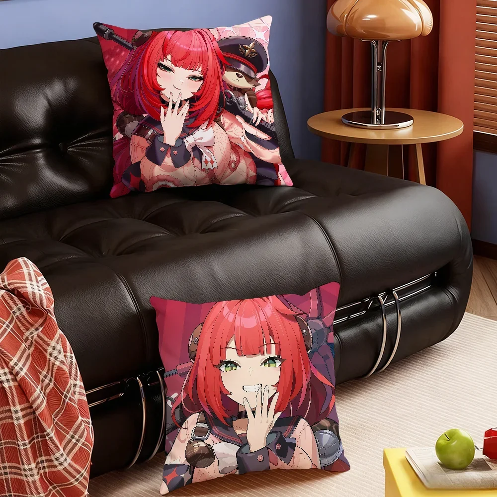 Zenless Zone Zero Ukinami Yuzuha cushion cover Soft Smooth Pillow Case Hidden Zipper Washable Decorative Couch Office Gift