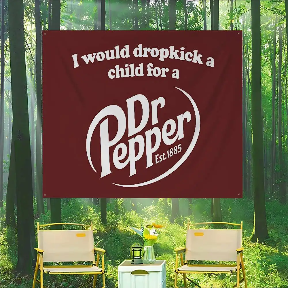 D-Dr Pepper Printed Large Flag Art Science Fiction Room Home Decor Decor Banner