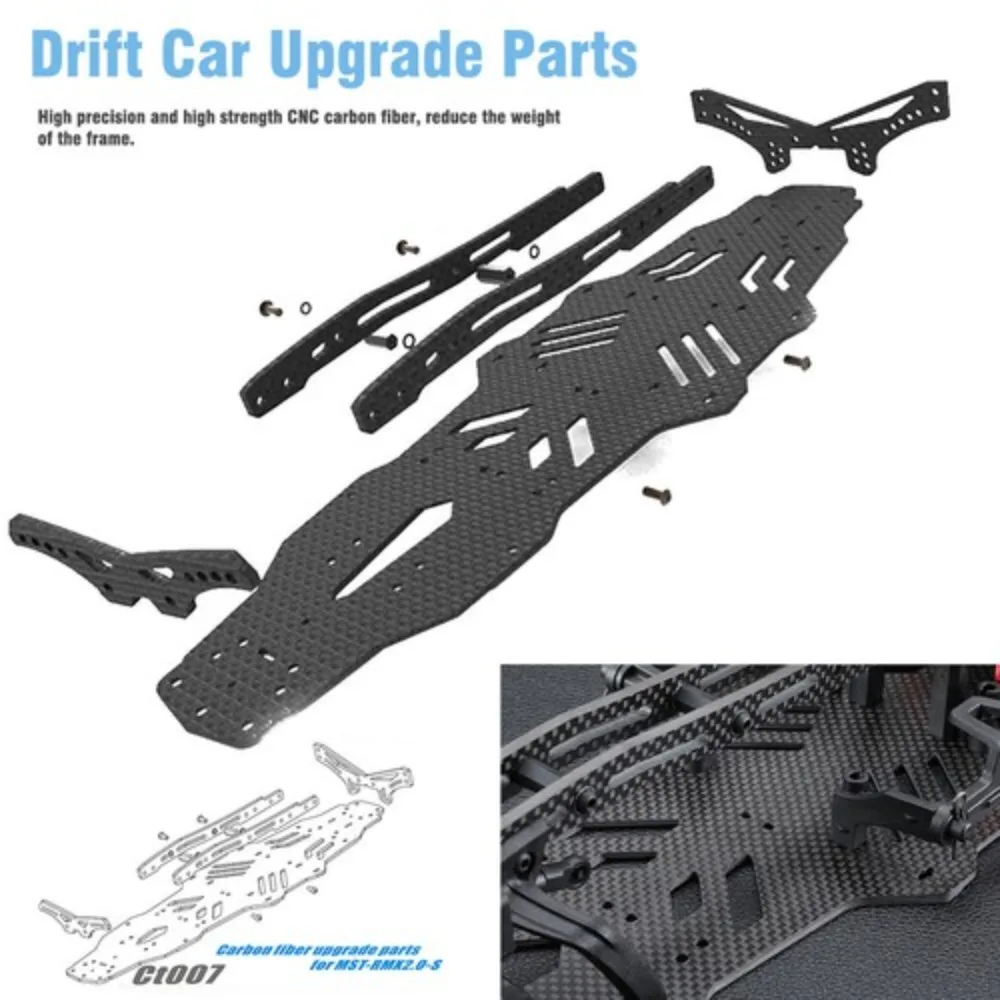 

New RC Carbon Fiber Chassis Upgrade Fit for MST RMX2.0S 1:10 RC Car Upgrades