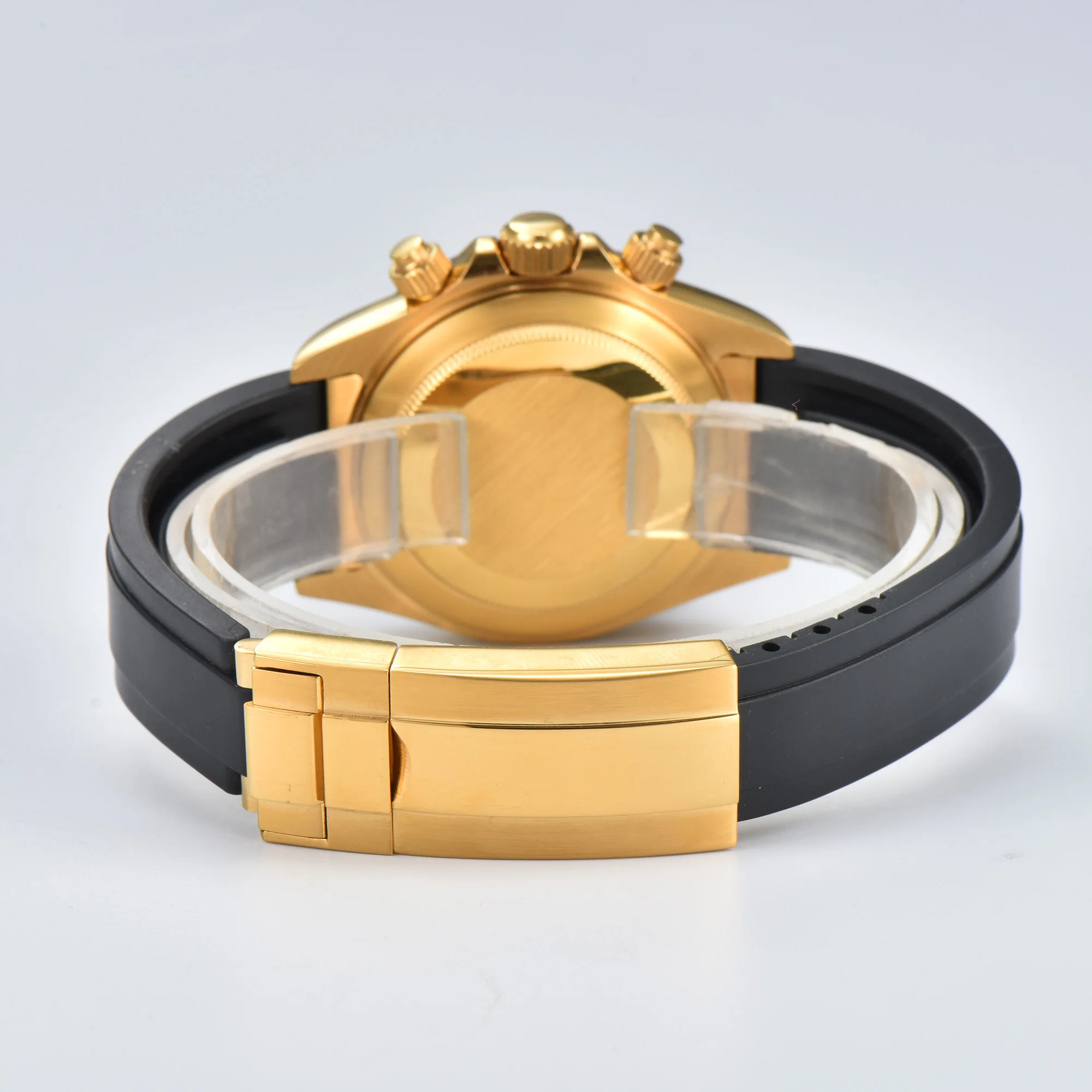 ساعة VK63 فاخرة ذهبية 39 ملم كوارتز كرونوغراف ساعة عمل للرجال سلسلة VK رياضية من زجاج الياقوت جوهرة قرص حافة سيراميك إدراج