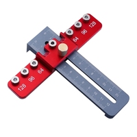 Drill Guide Punch Locator Template Ruler Adjustable Woodwork Drilling Locator For Cabinet Handle&Pull Hole Punch Tool