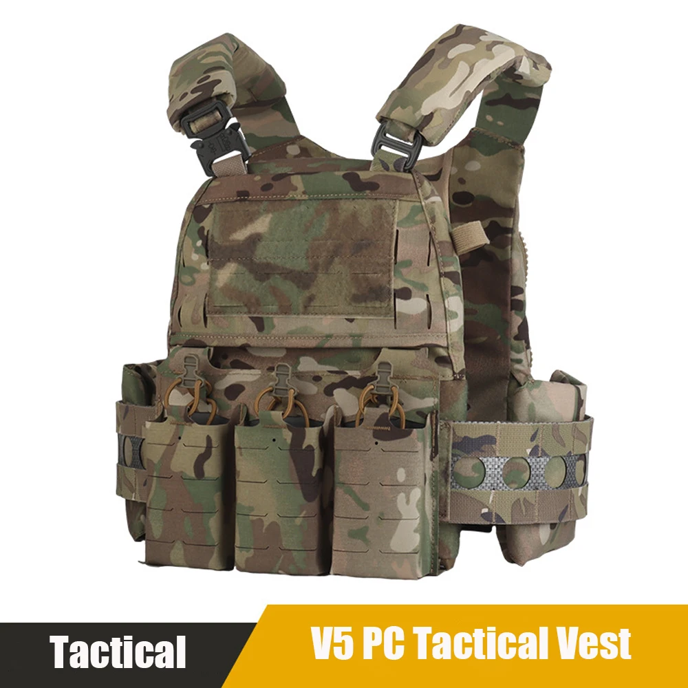 Tactical V5 PC Vest with MOLLE Vest with Triple Magazine Pouch Quick Disassembly Vest