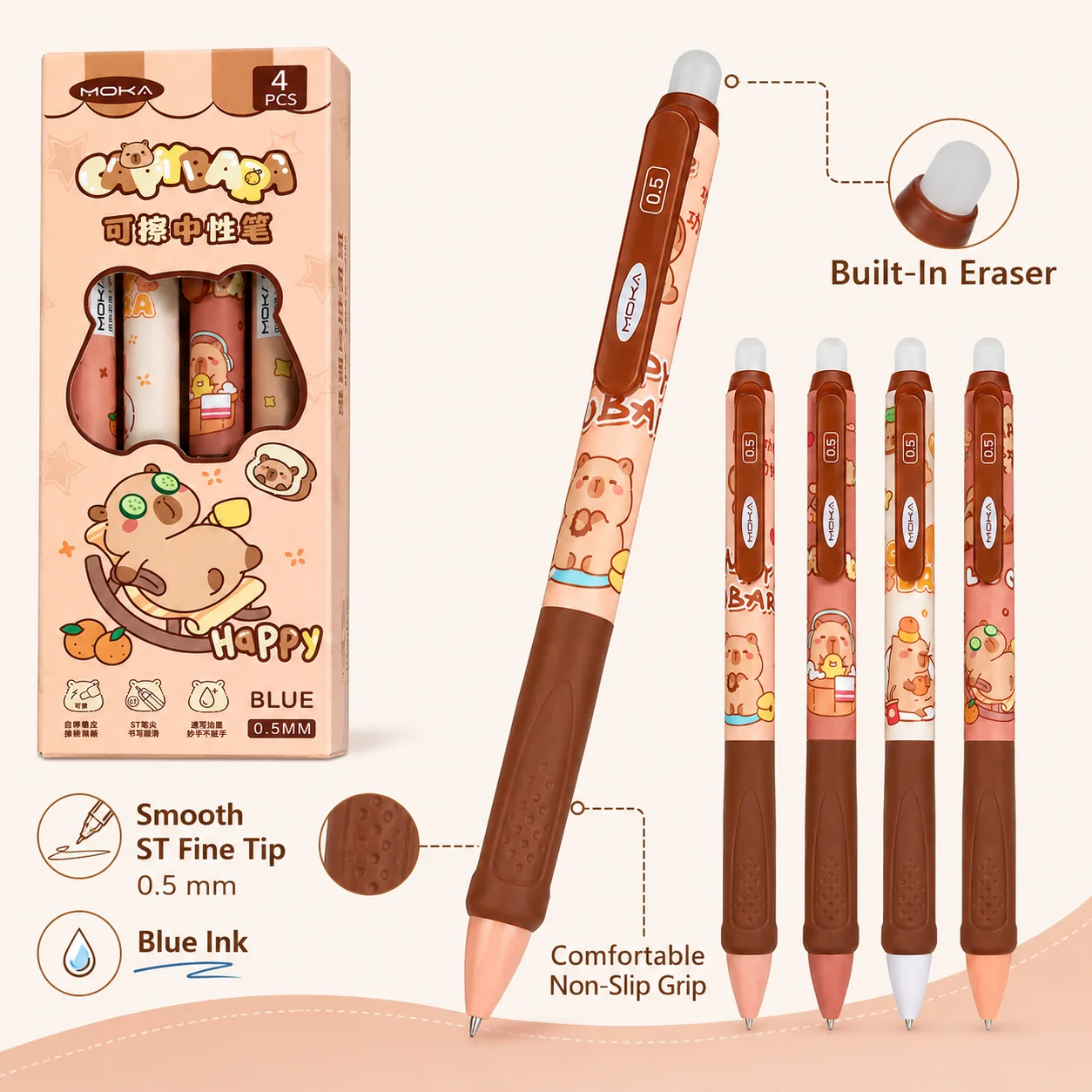 Silinebilir Kalem Seti 4'lü, G - Retractable Eraser Pen Click incelemesi ve fiyatı