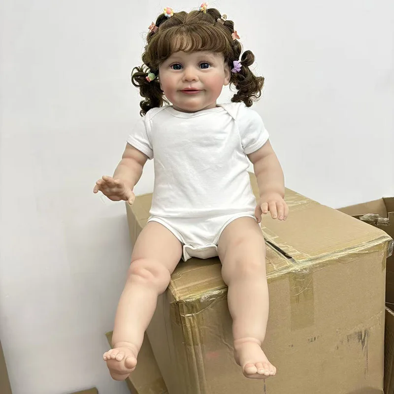 

26 дюймов кукла реборн для малышей Zoe Big Gril, реалистичные куклы реборн ручной работы, ручная детальная картина, 3D кожа с видимыми венами