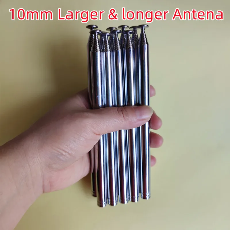 New arrival 10mm 3.5mm Antenas 10 Sections Telescopic Stainless Steel AM FM Radio Universal Metal Antenna Spare Parts