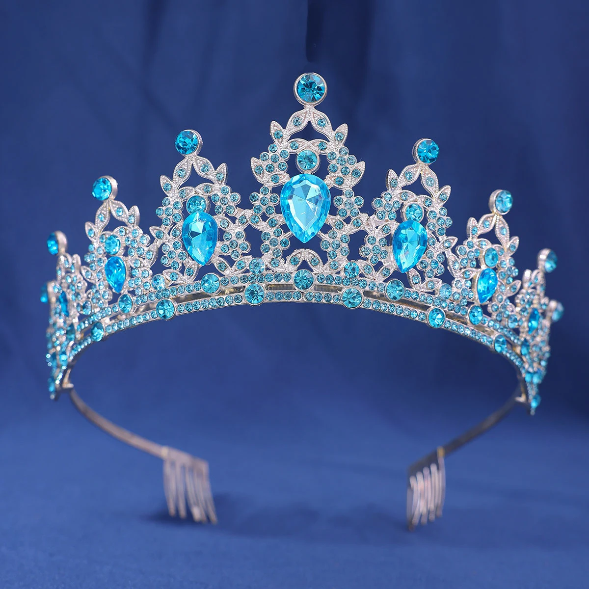 Accessori per capelli da sposa copricapo corone di strass di cristallo con pettini Queen Princess Diadems diaras Head Jewelry