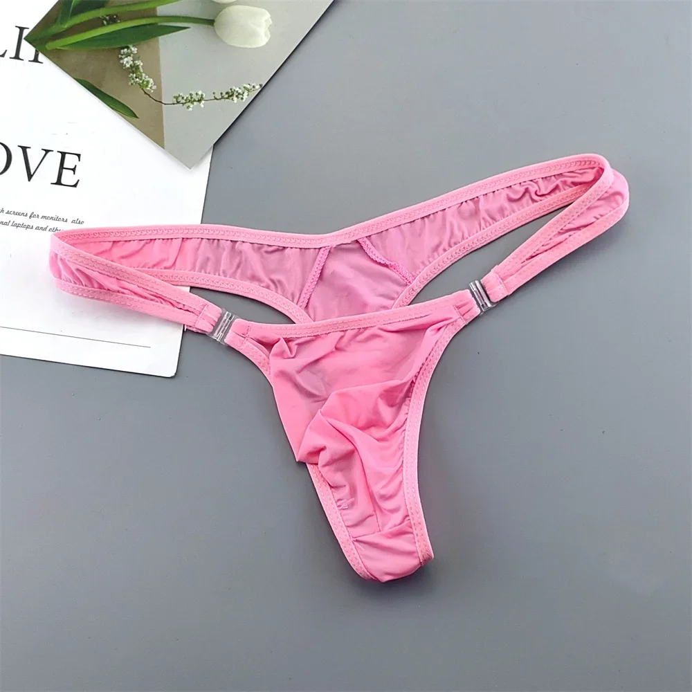 شفافة مشبك الرجال ثونغ النايلون و دنة مثير U محدب ملخصات g-سلسلة/التوكس/تانجا/T-الظهر مثلي الجنس الملابس الداخلية