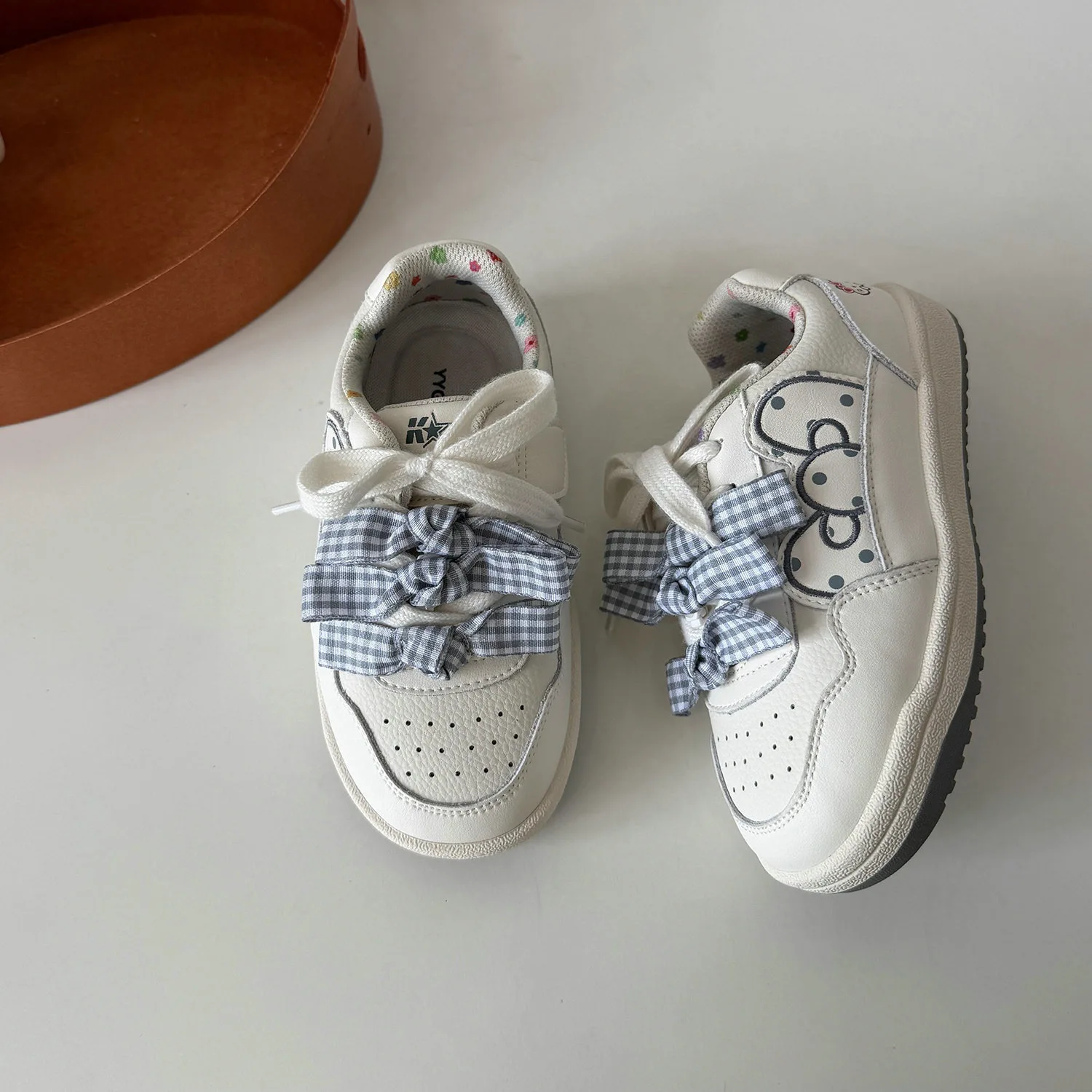 Kids'Casual Shoes Solid Color Bow PU Leather Autumn Fashion Shoes For Children Breathable Anti-slip White Shoes Size 26-37