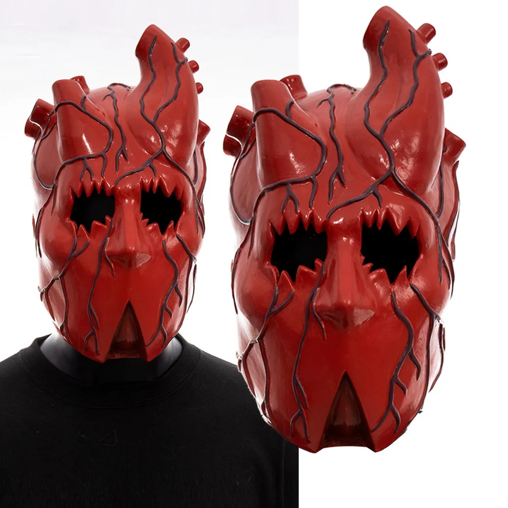 

Horror Heart Mask Cosplay Scary Japan Anime Dorohedoro Bloody Helmet Latex Full Face Headgear Halloween Masquerade Party Prop