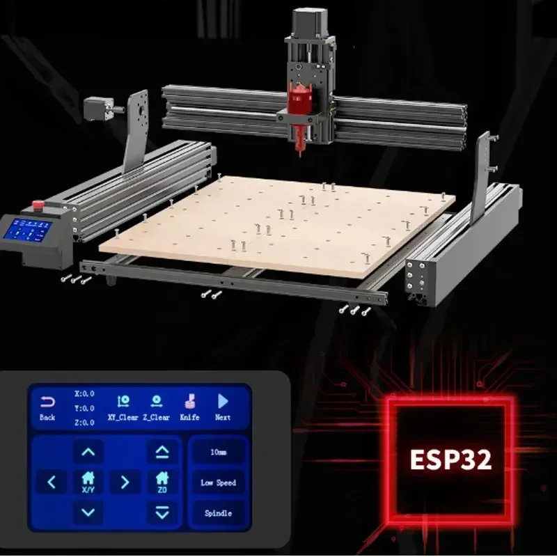 3-axis 4-axis TTC450 CNC Router Milling Cutting Machine GRBL Laser Engraver For PCB PVC Acrylic Metal Aluminum 500W Spindle