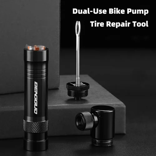 Bomba de bicicleta de aleación de aluminio de doble uso, herramienta portátil de reparación de neumáticos de bicicleta de carretera, herramientas ultraligeras para bicicleta de montaña, accesorios para bicicleta