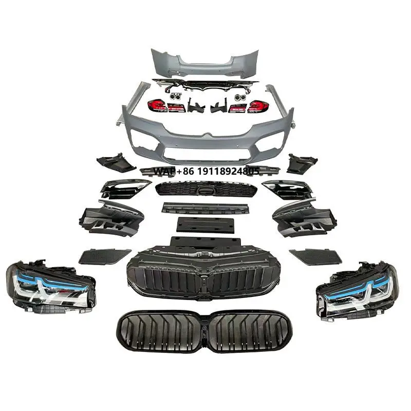 

G30 PRE Upgrade G30 LCI M5 Style Body Kit Front Bumper Rear Bumper Side Skirts Head Light for 5 Series G30 PRE 2018-2020