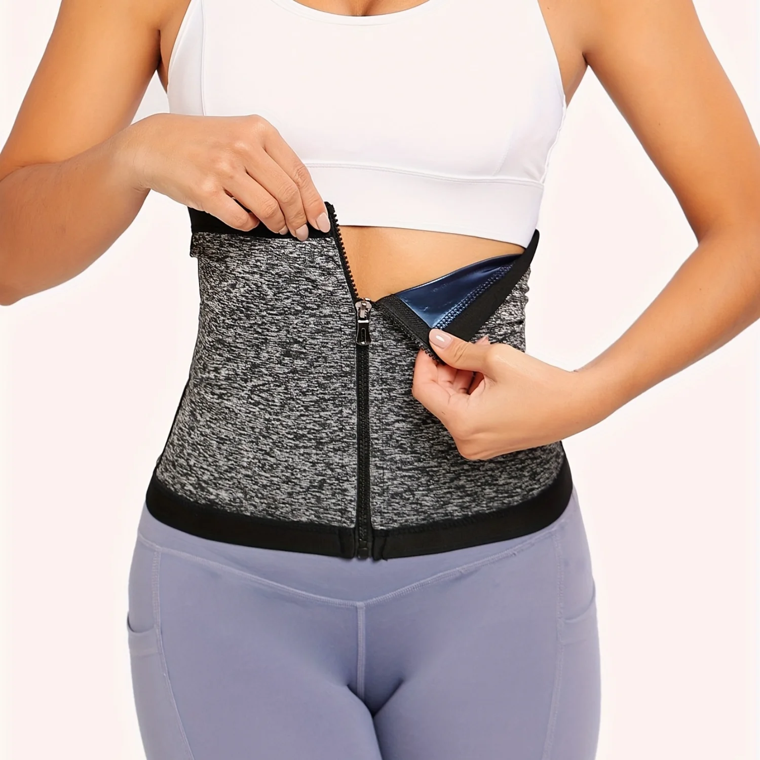 Slimming Waist Trainer with Zip Front and Tummy Control Waistbelt - Achieve Your Ideal Body Shape with Elastic Support for Weigh