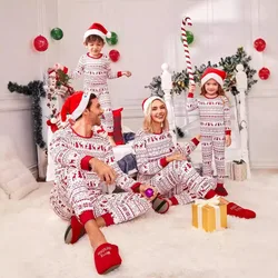 Parent-child Wear Autumn Home Wear Christmas Pyjamas Wear Deer Printed Long Sleeve Set Mother Kids Matching Suits for The Family