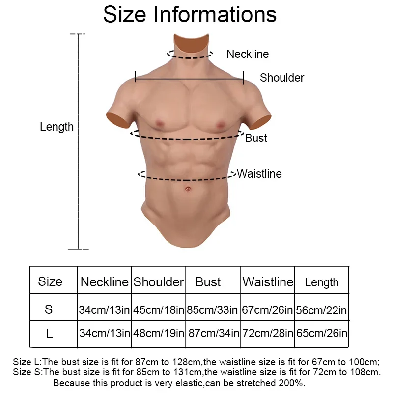 Lianwa-男性用シリコンコスプレスーツ、人工シミュレーションマッスル、フェイクベリー、人工シミュレーション、偽の腹の筋肉、男性のmachoスーツ
