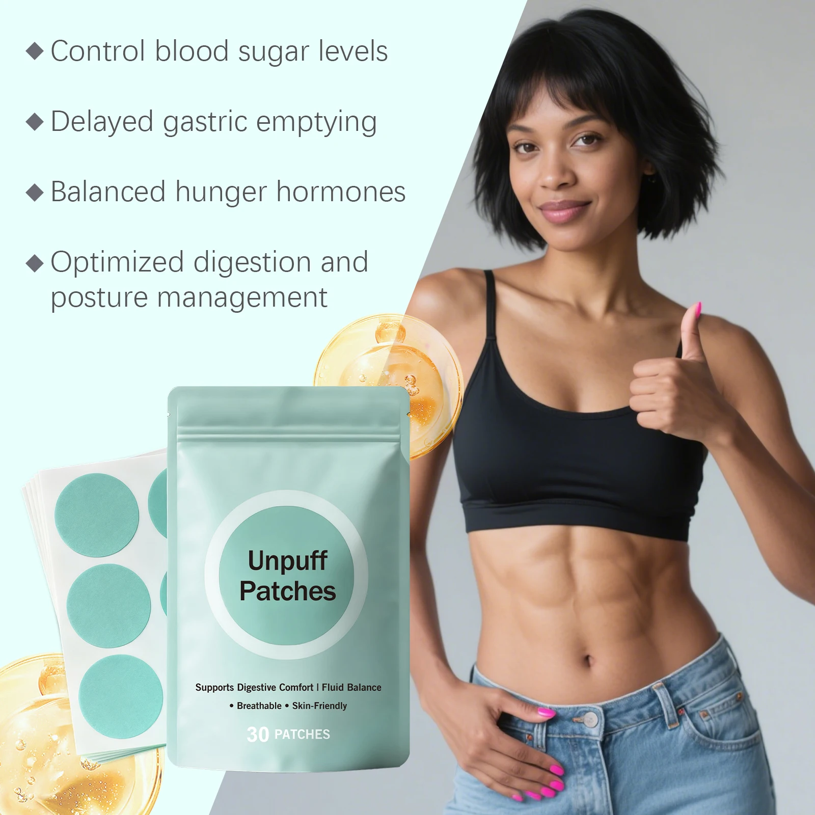 Unpuff Patches Dandelion Energy Appetite Suppressant Shaping Body Ginger Mint Blood Sugar Control Of Weight Loss Patches