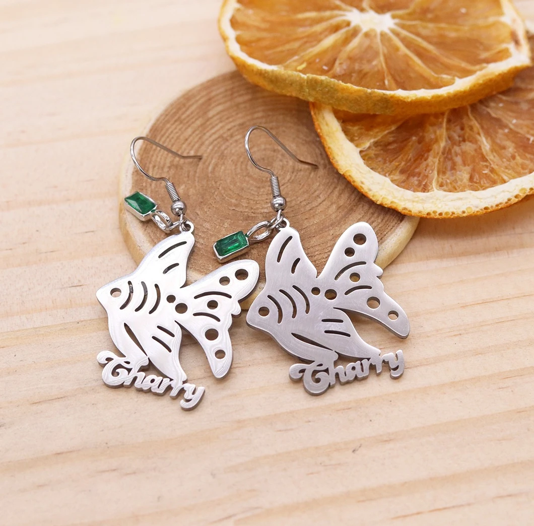 Personalized Custom Tropical Fish Name Earrings For Women Stainless Steel Fashion Jewelry, Great for Daily Wear Casual Occasions
