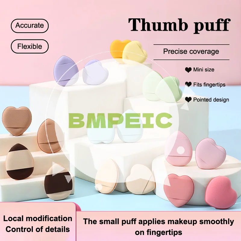 20 pezzi mini cuscini a forma di cuore cuscino d'aria soffio di polvere spugna mista senza lattice e soffio cosmetico viene utilizzato per fondotinta liquido