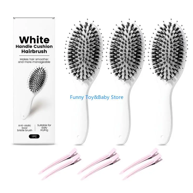 

Пластиковая массажная расческа с заколками для волос, антистатическая для густых волос, эргономичная ручка, щетка-лопасти для