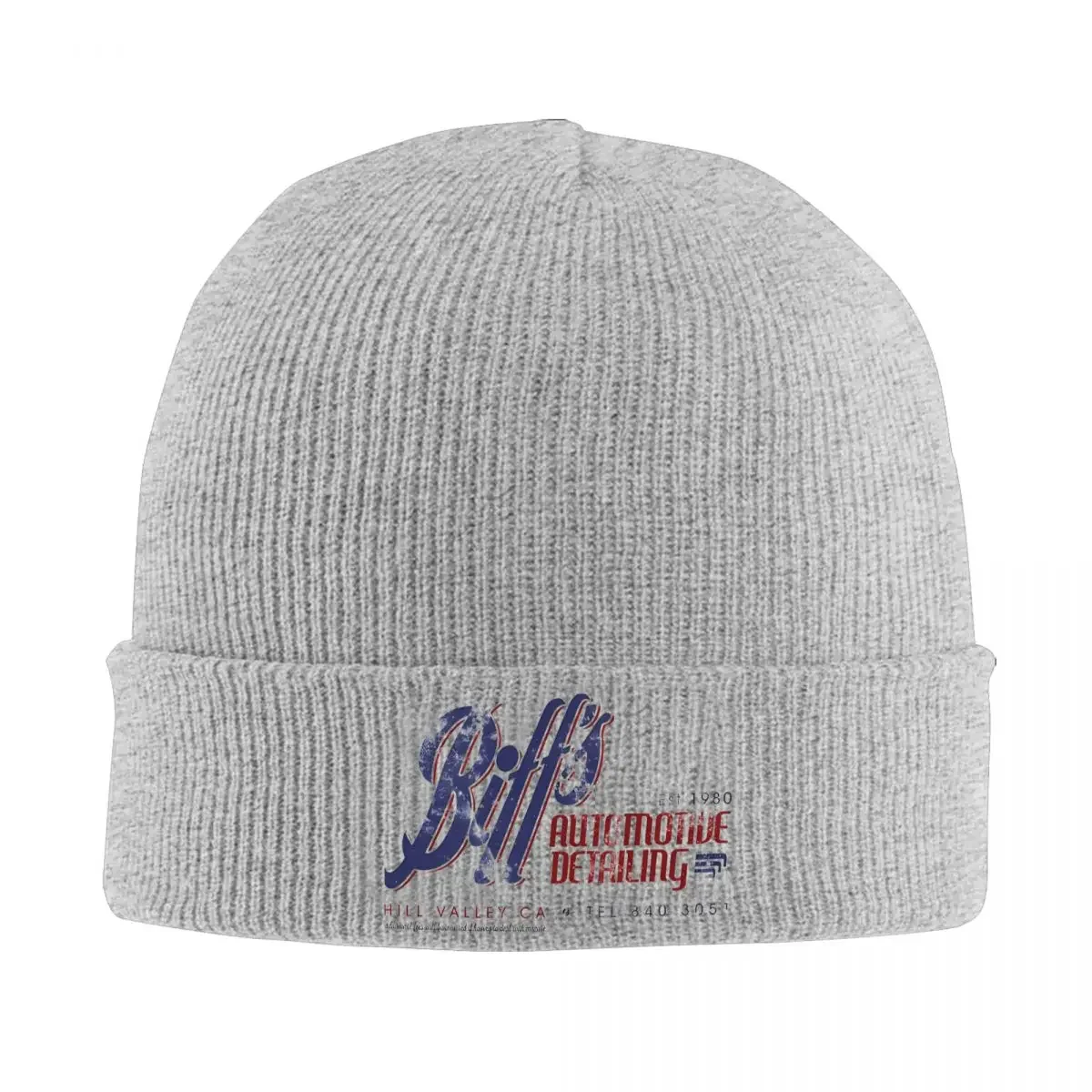 Back To The Future Biff Auto Detailing Knitted Hat Beanie Winter Hat Warm Casual Movie Series Caps for Men Women