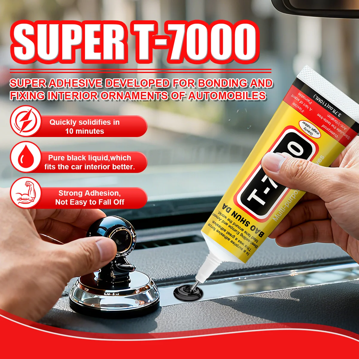 1/2 قطعة 15/25/50/110 مل T7000 غراء إصلاح أسود غراء بلاستيكي زجاجي عالمي DIY، غراء مكونات إلكترونية T-7000 مع غراء دقيق التطبيق، لاصق مطاطي أسود