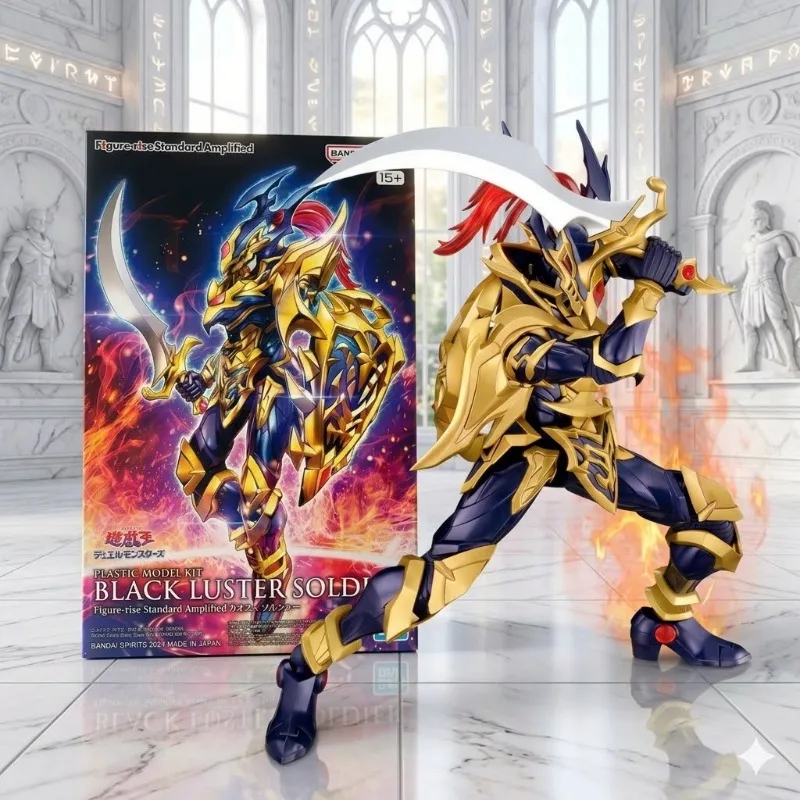 100% Original Bandai Anime Yu-Gi-Oh! Duel Monsters Figure-rise BLACK LUSTER SOLDIER Action Figure Assembly Model Toys Ornaments