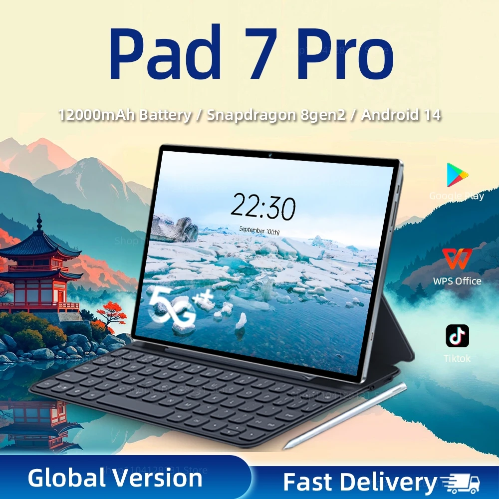 yZ[zViIWiAndroid 14^ubgPad 7 Pro 22TB+2TBO[o Snapdragon 8gen2 5G WiFi 12000mAh fASIM GPS HD 4K^ubgPC