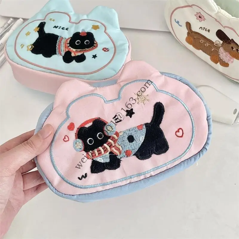 Case lápiz bordado para perros 18x11cm Bacilizador lápiz viaje compartimento .h05a