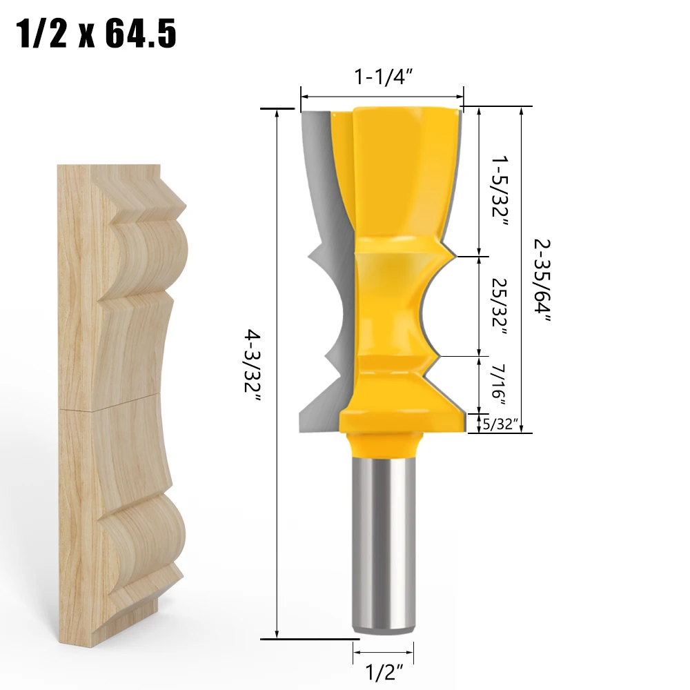 1PC12mm 1/2′′ Shank Line Cutter special Moulding Bit Carbide Molding Router Bit Trimming Wood Milling Cutter For Woodwork