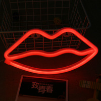 Lip LED Neon Sign USB/Battery Powered LED Light for Bedroom Room Decoration Gift Night Light Decoration Party Wedding Holiday