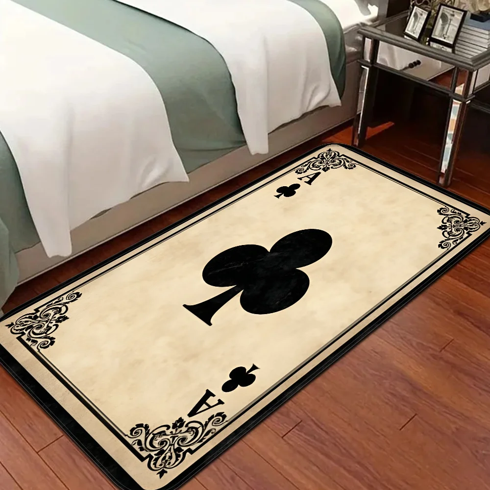 Tufting-Poker Card Floor Mat Bathroom Mat Kids Room Bedroom Decoration Balcony Anti-Slip Doormat Living Room Welcome Rug