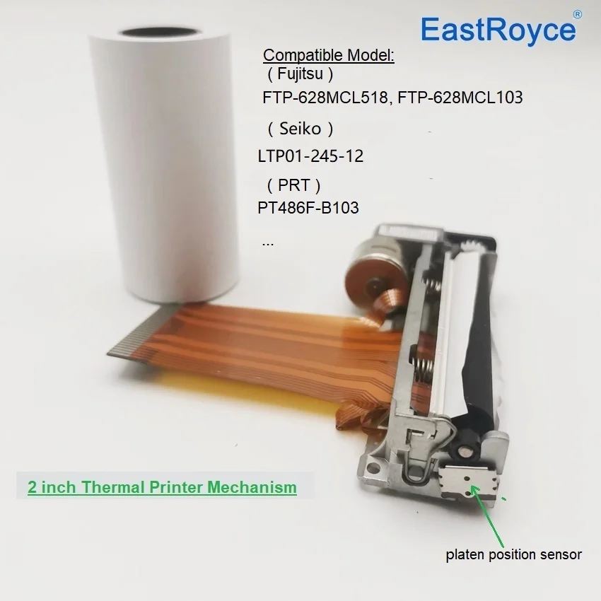 2 inch thermal head 58mm printer mechanism Compatible with FUJITSU FTP-628MCL103/518, SEIKO LTP01-245-12