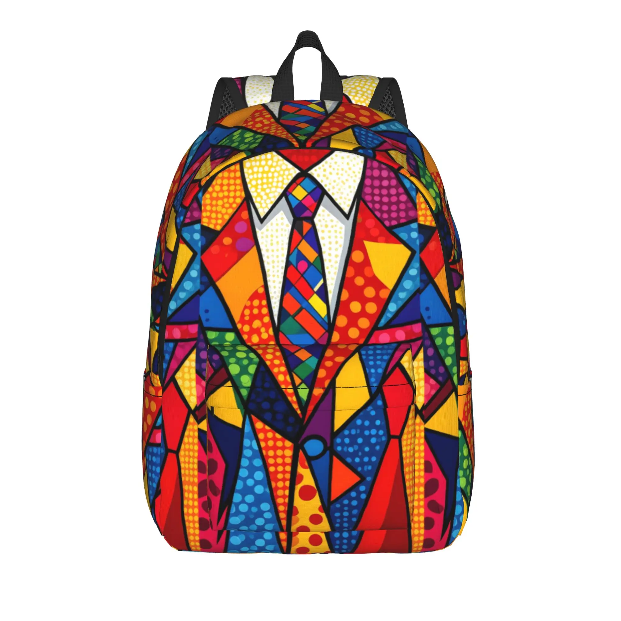 Geometric Suit Pop Art Backpack  Female Polyester University Backpacks Durable Fun School Bags Rucksack