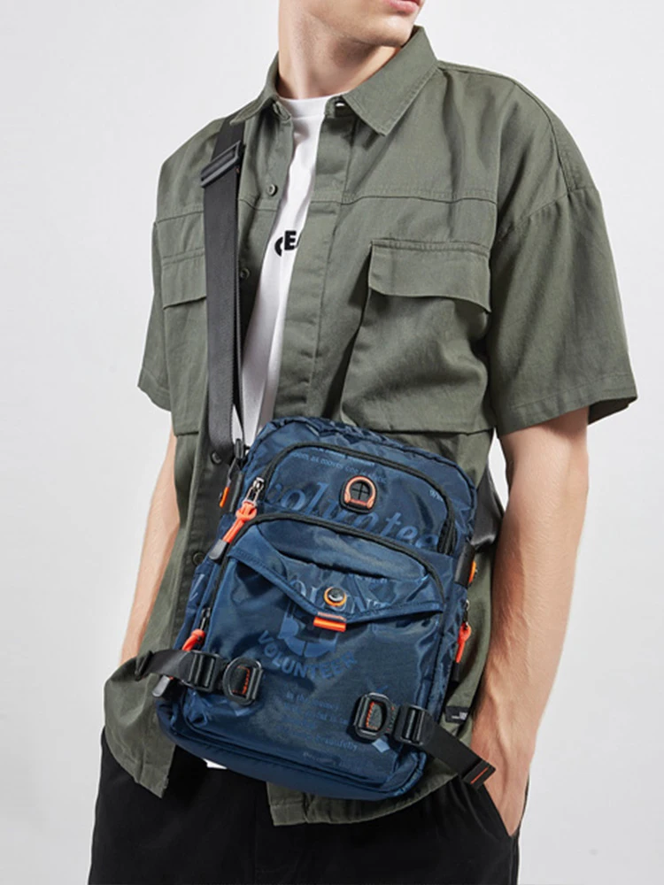 VOLUNTEER Crossbody Bags for Men 2026 New Fashion Letter Design Waterproof Casual Versatile Travel Laptop Oxford  Bags 1518-31A
