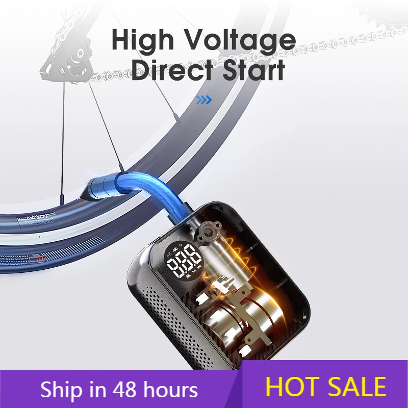 

POWER LEAPCompact Digital ABS Air Pump for Bike Motorcycle Ball Smart Electric Tire Inflator Rechargeable