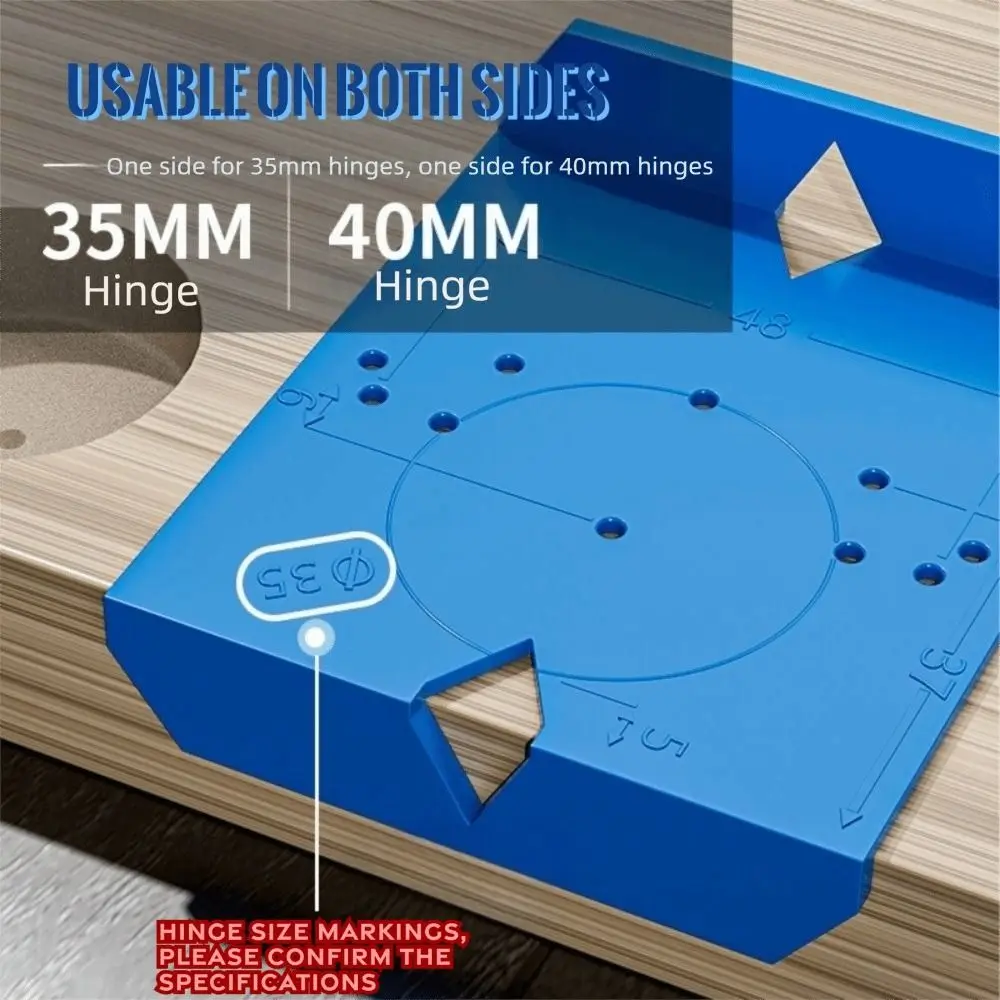 New ABS Hinge Drilling Locator Blue Practical Cabinet Door Hinge Assistant Hinge Punching Positioning Ruler Woodworking