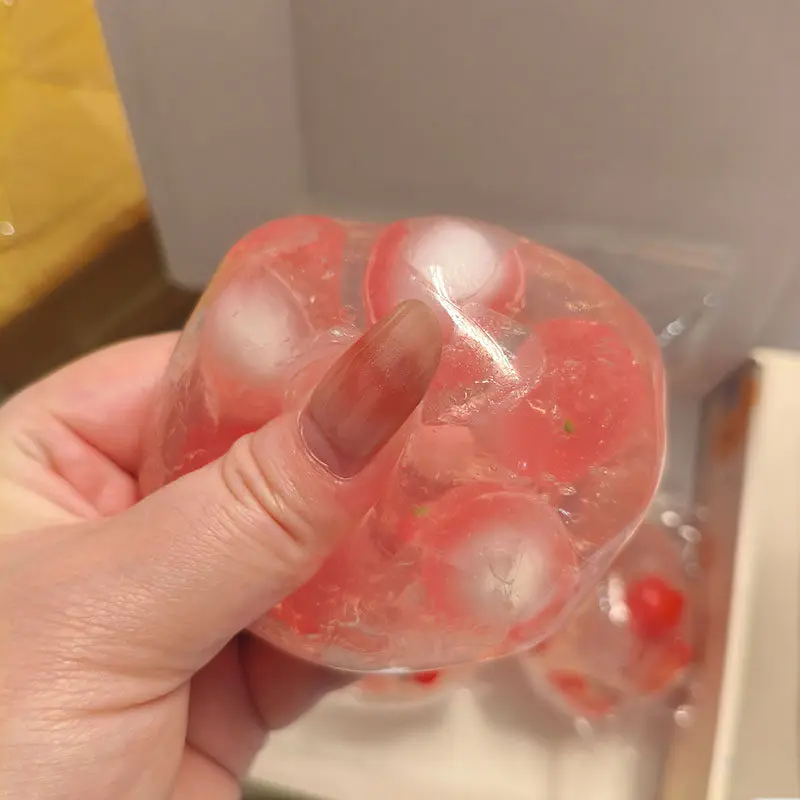 Tomato Vaseline Feel Filled Squishy Tpr Non-Bounce Squeeze Ball Handmade Stress Relief Sensory Fidget Toy Gift view 5