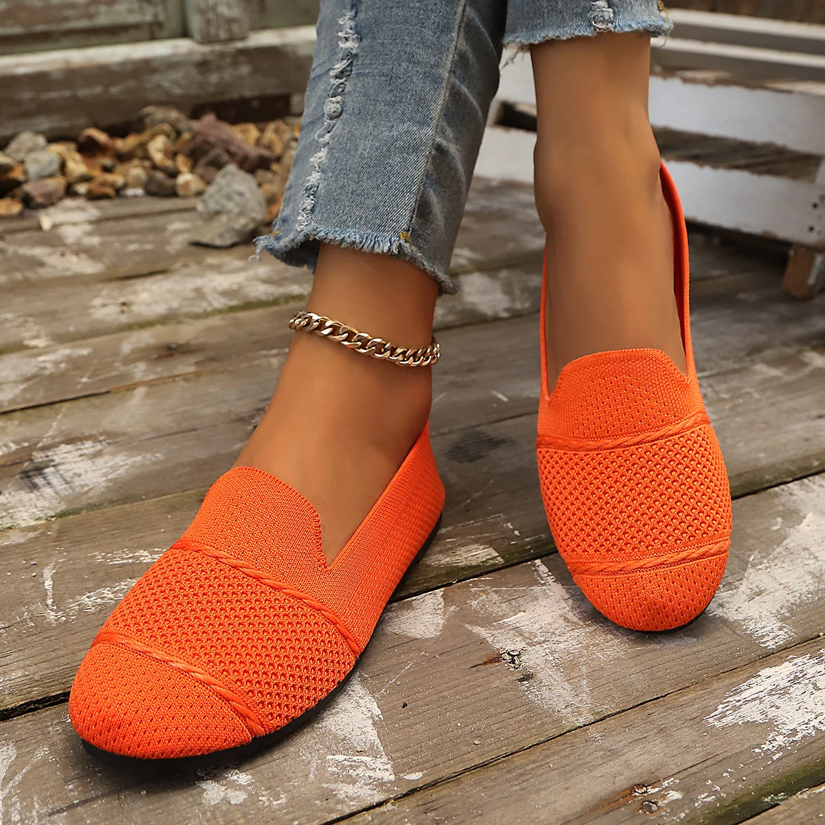 Schuhe für Damen, Frühjahrskollektion, neue Landschaftsmotive, bestickte Schuhe, im nationalen Stil, runde Schuhspitze, weiche Sohle, bequem, zum Hineinschlüpfen, für Damen mittleren Alters, Freizeit-Schuhe. – Detail 3