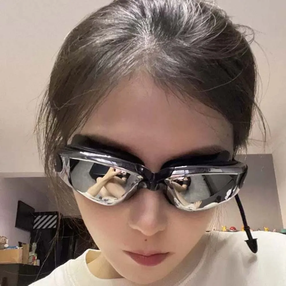 مقاوم للماء قصر النظر نظارات السباحة الكهربائي إطار كبير نظارات السباحة مع سدادات الأذن قابل للتعديل PC مكافحة الضباب نظارات السباحة