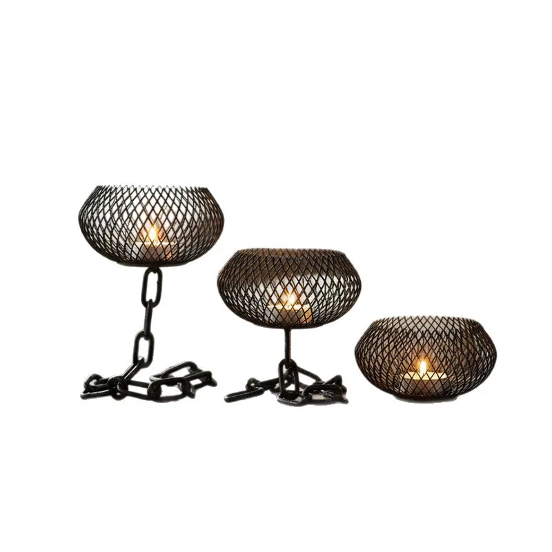 Vintage Iron Chain Candle Holder 5
