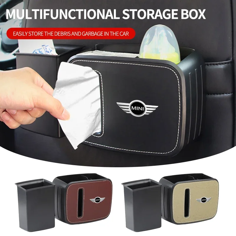 

Multifunctional car seat back trash can Storage box Storage pocket For BMW Mini Cooper One S R50 R53 R56 F55 F56 Car Accessories