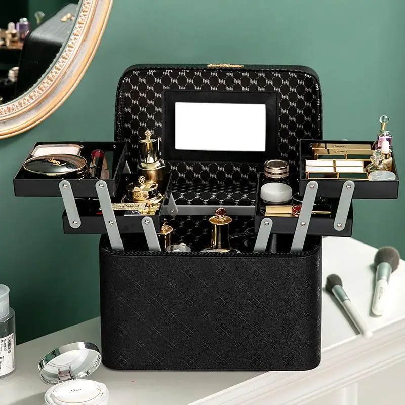 2022 New Fashion Professional Makeup Bag Women Cosmetic Case Female Korean Make Up Storage Organizer Box Fashion Large