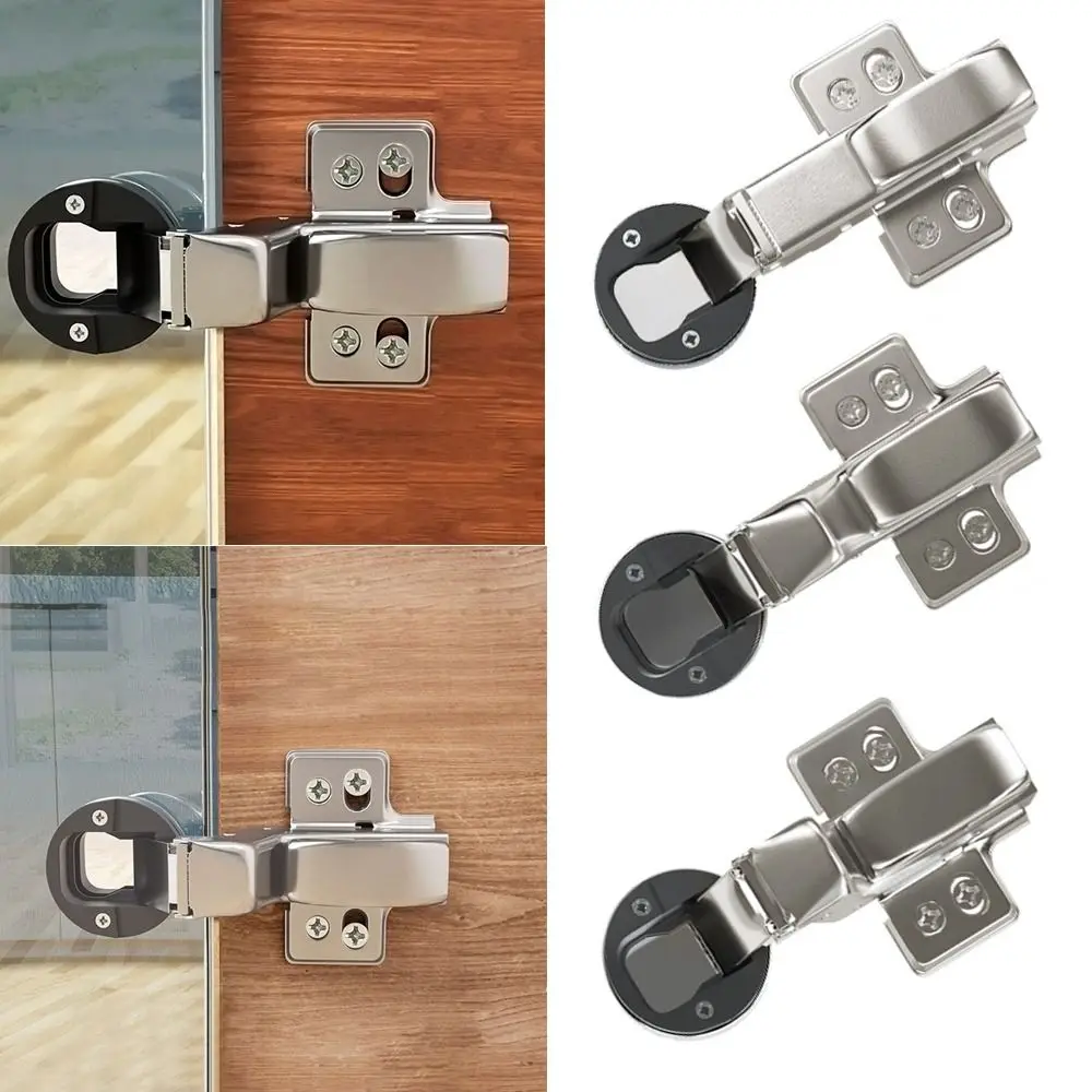 Cold-rolled Steel Glass Door Buffer Hinge Hydraulic Buffer Round Head Cabinet Hinge Clip Hardware Damping