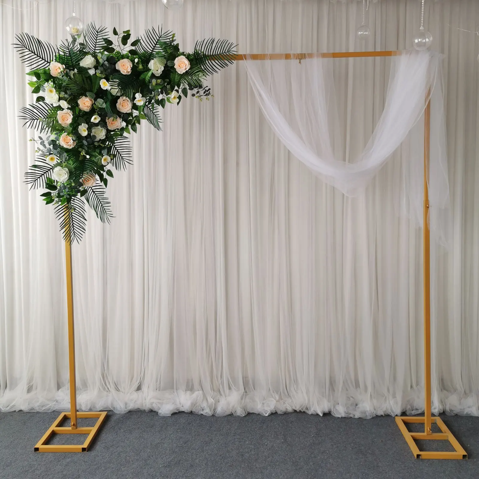 Marco de arco de fondo de boda de alta calidad, soporte de globo de flor de hierro, decoración de lugar, aplicación de fiesta, arco hermoso