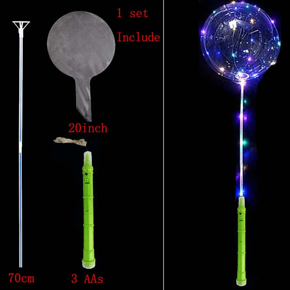 1/10/20/30 Stück 20 Zoll Bobo-Ballons LED Leuchtende Ballons mit Blinkenden Griffen für Geburtstag Weihnachten Hochzeit Dekoration – Detail 3
