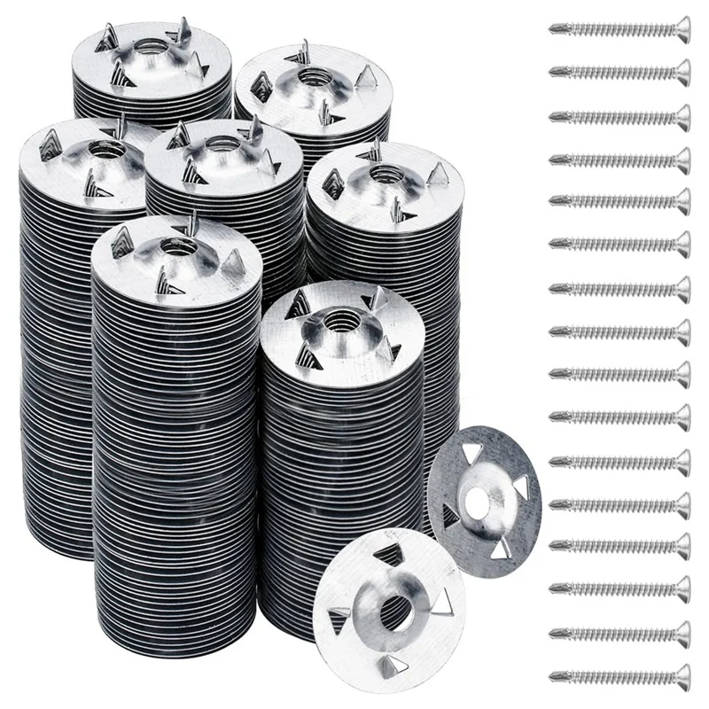 Arandelas de sujeción para tablero de espuma, 300 Uds., para instalación de paneles de tablero de espuma, tornillos y arandelas para tablero de espuma, fácil instalación