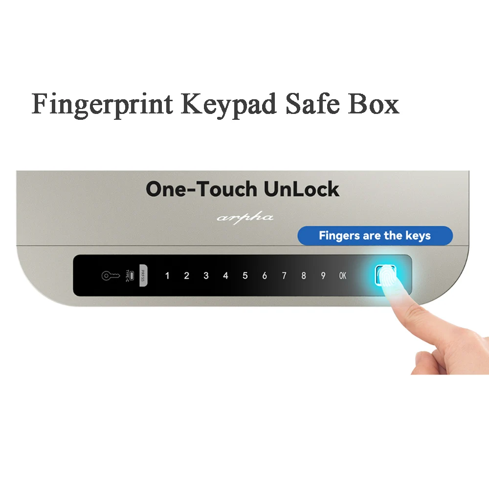 Portable Fingerprint Safe Weapons Money Passport Jewelry Box Storage Case Moneybox Mini Safety Deposit Box Object Secret Hiding