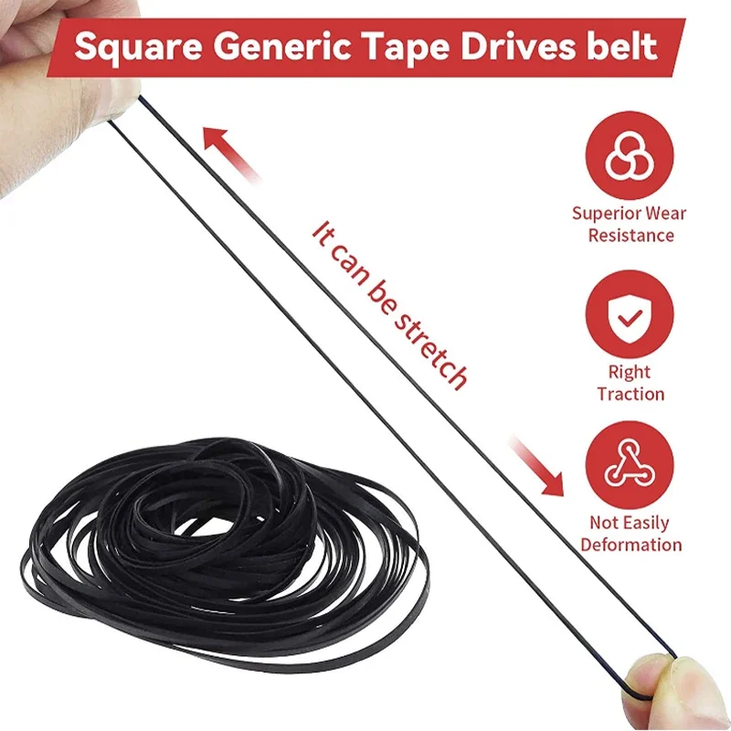 30-120mm Universal Mix Kassettenband Universalmaschinenriemen Sortierte Gängige Quadratische Gummibänder für Rekorder Walkman DVD-Laufwerke – Detail 2