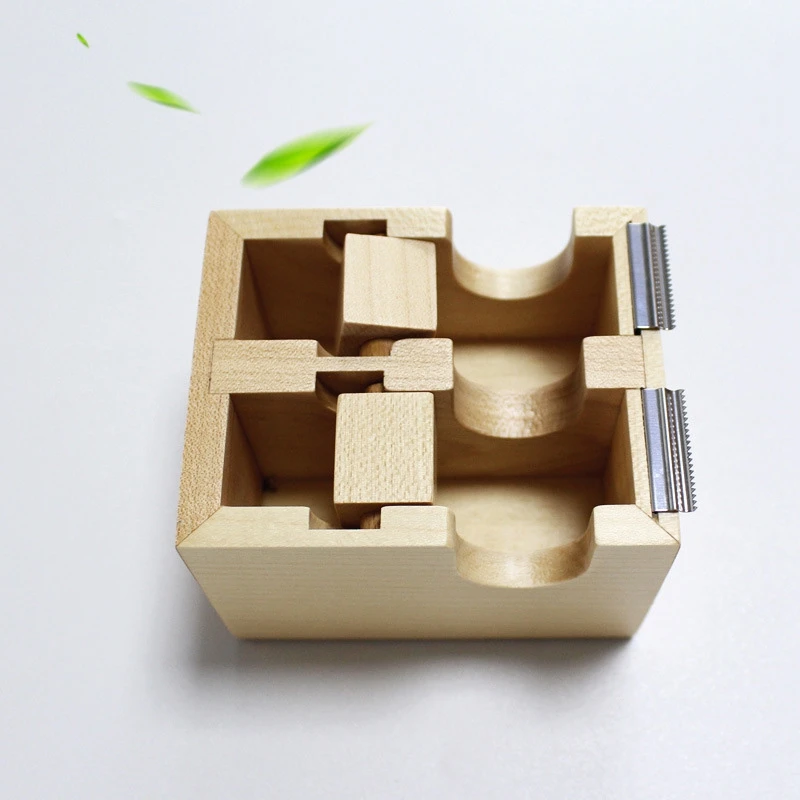 Creative Wooden Double Tape Dispenser Adhesive Masking Tape Organizer Cutter Stand Holder Desktop Office School Supplies