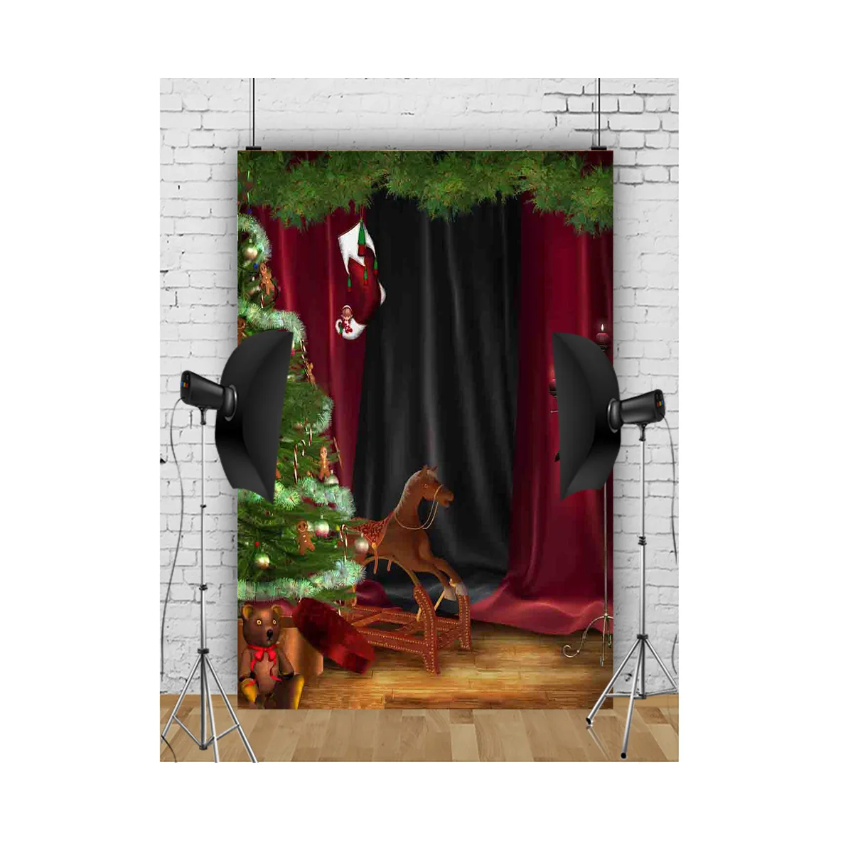 Castle Turret Ivy Cloud Wildflower Firefly Photography Background Enchanted Tree Rainbow Arch Brook Photo Studio Backdrops AB-01